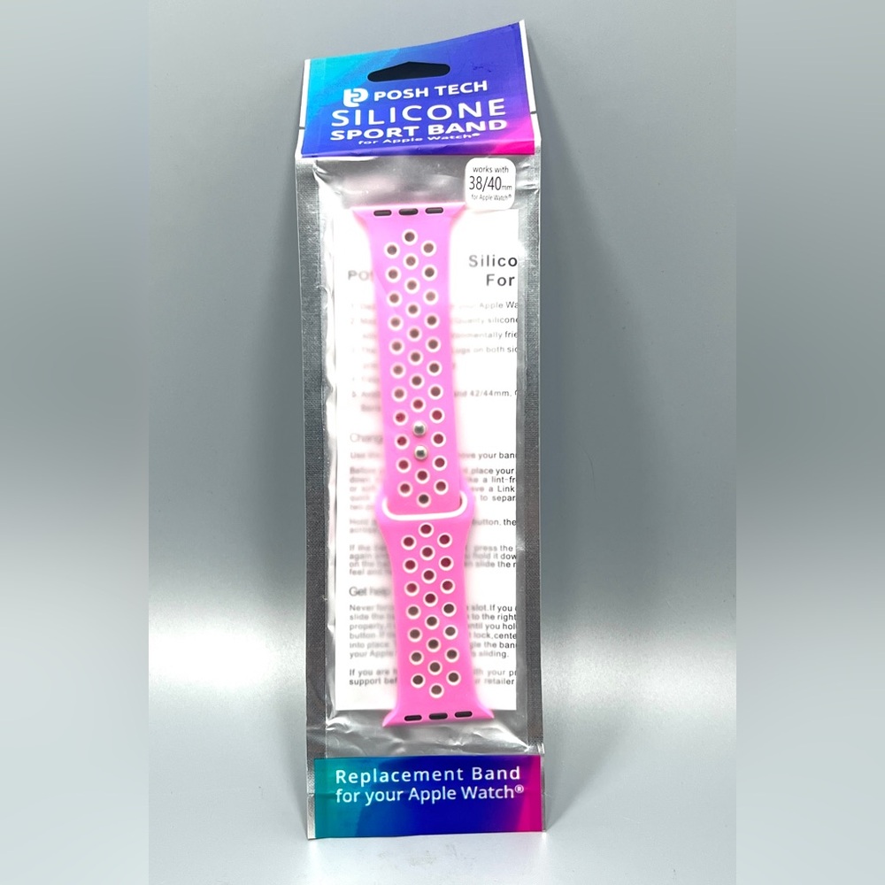 Posh Tech Pink Silicone Sport Band for Apple Watch 38/40MM